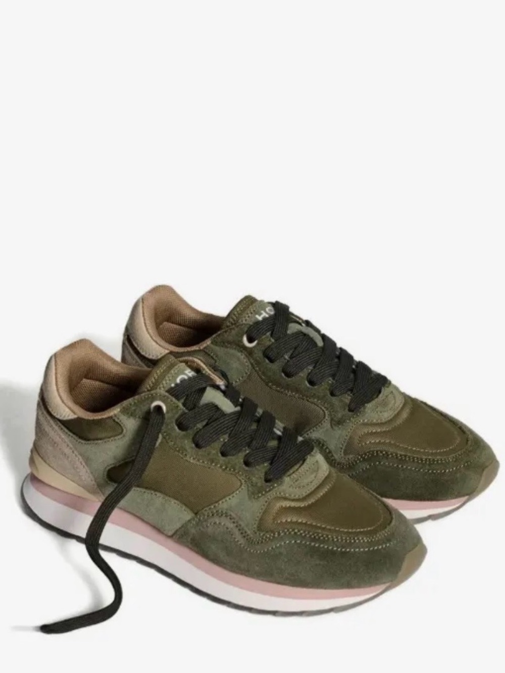 Women’s Olive Green Casual Lace-Up Sneakers